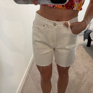 Habitual White High-Rise Denim Shorts 26